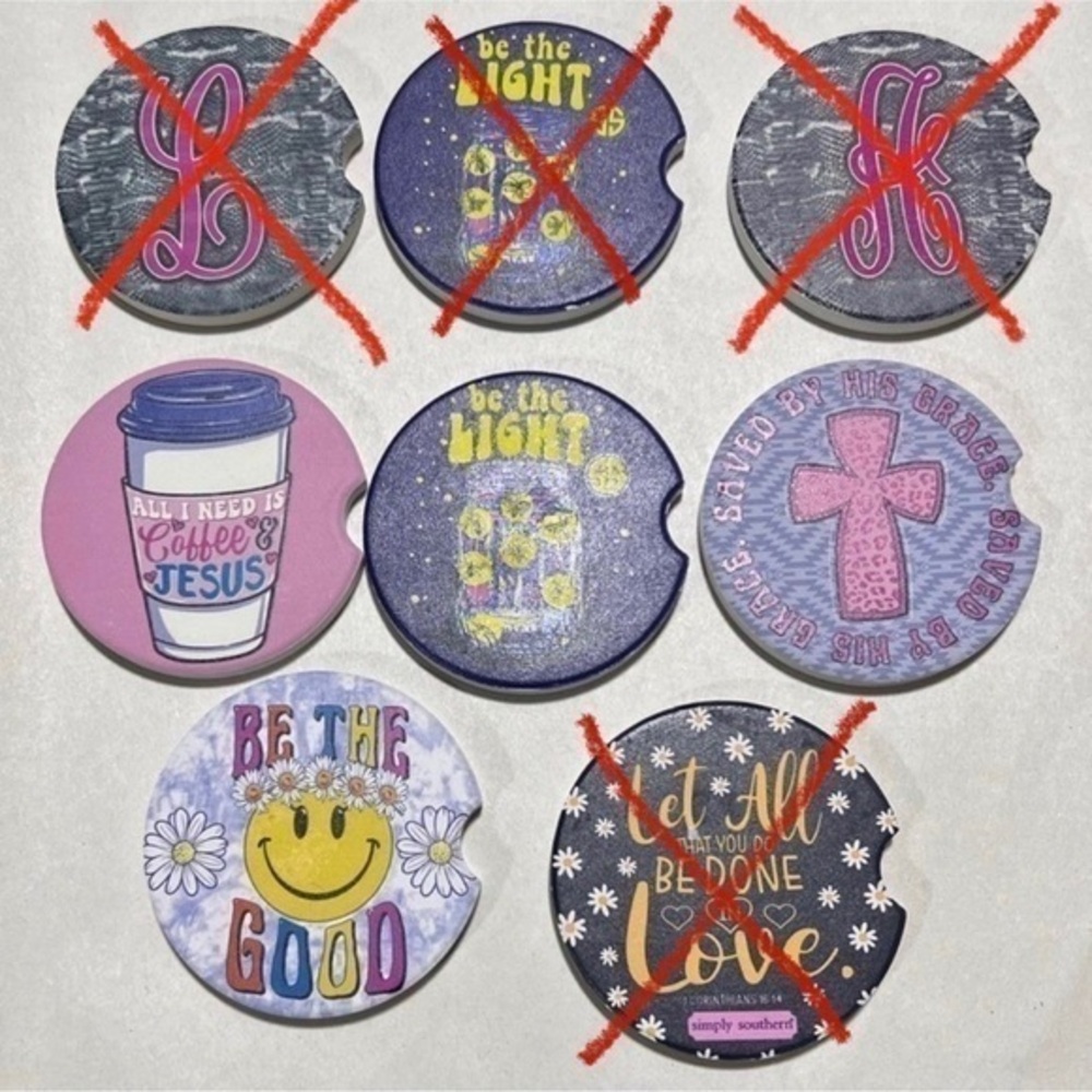 NWT Simply Southern‎ Car Coasters Cup Holder Set of 2 (CHOOSE 2)